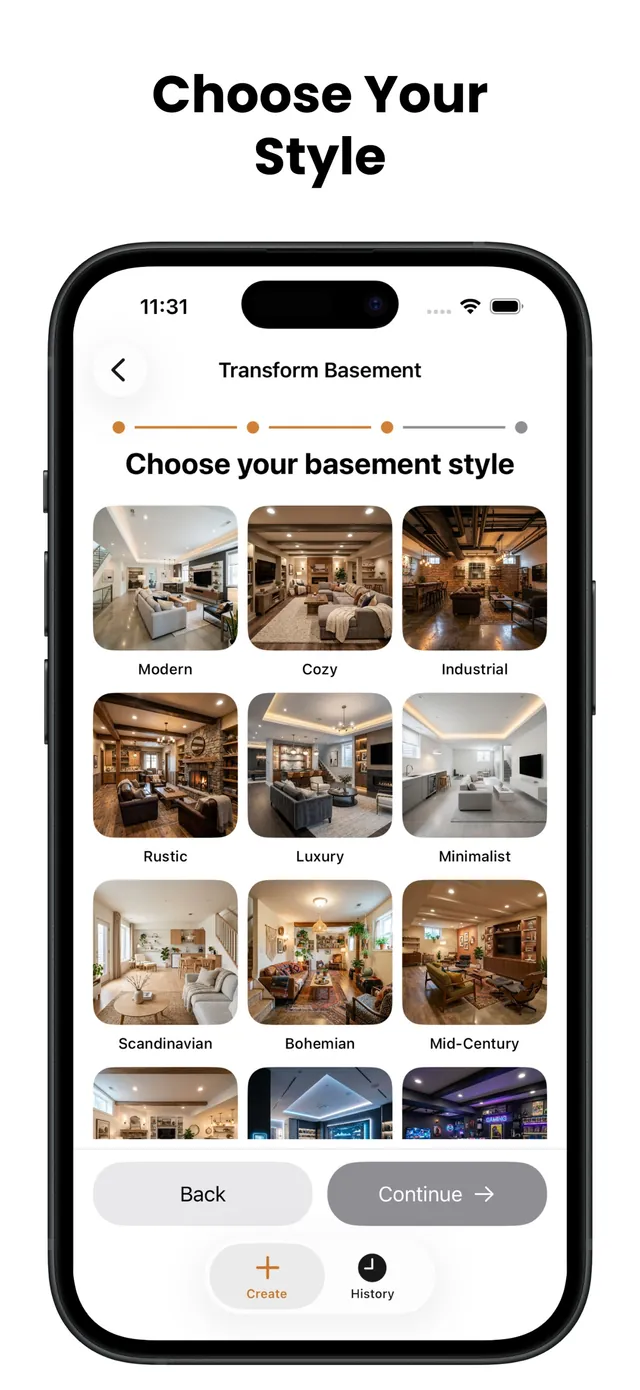 Basement Design app screenshot